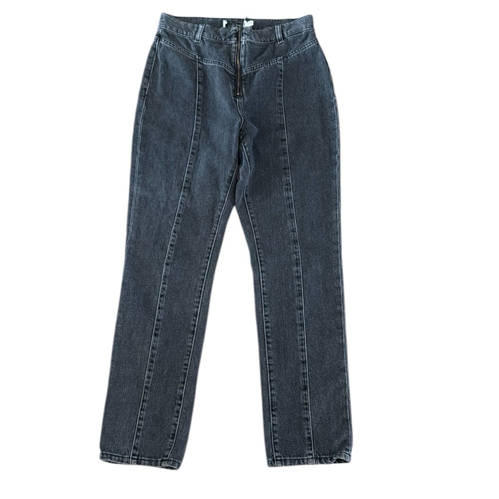 & Other Stories Sissy Black High Rise Exposed Zipper Jeans Size 28 - Picture 2 of 16